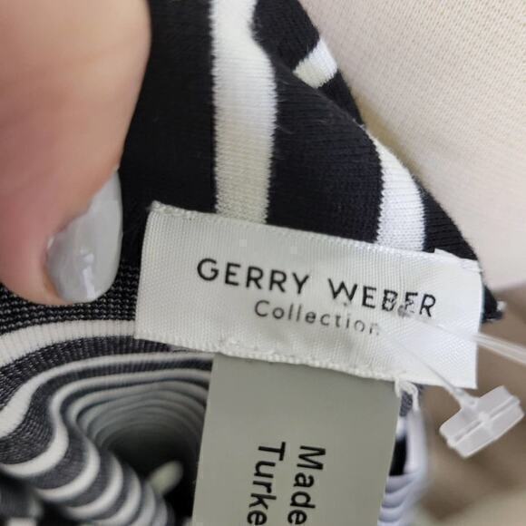 Gerry Weber Collection Striped Black White Button Top 10 - Picture 11 of 11